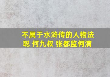 不属于水浒传的人物法聪 何九叔 张都监何淯